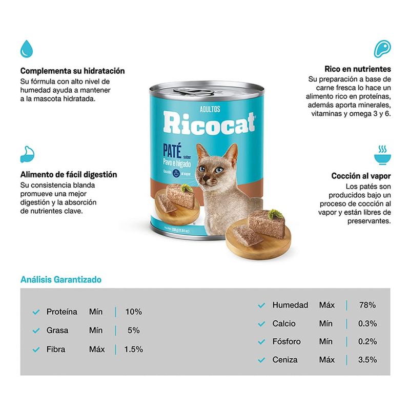 Ricocat-Adulto-Pate-Pavo-e-Higado-Lata-330-Gr