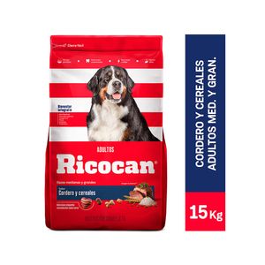 Ricocan Cordero y Cereales Adulto Raza Mediana y Grande 15 Kg