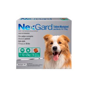 Nexgard 68 mg Perros (10.1 Kg a 25 Kg) x 1 Tableta Suelta