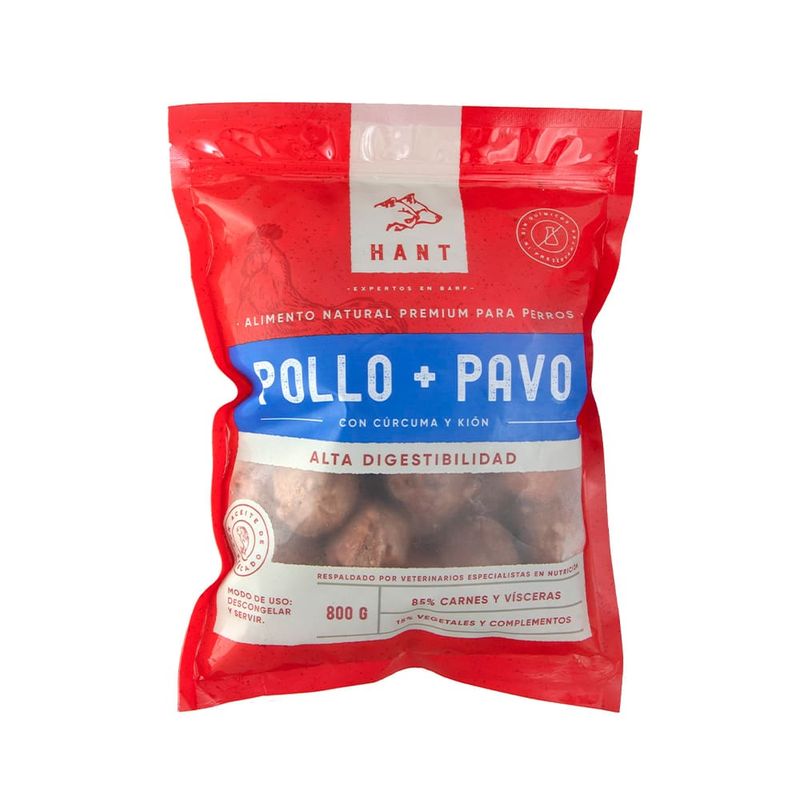 Hant-Alimento-Barf-Super-Premium---Pollo---Pavo-800-gr