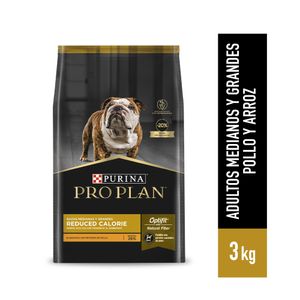 Pro Plan Adult Reduced Calories 3 Kg - Adulto Raza Med/Grande Bajo en Calorías