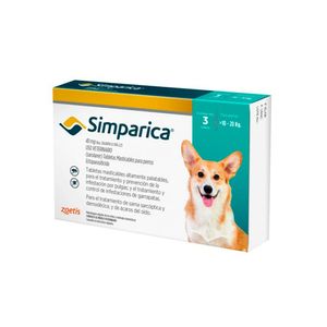 Simparica 40 mg (10 a 20 Kg)X 1 Tableta Suelta
