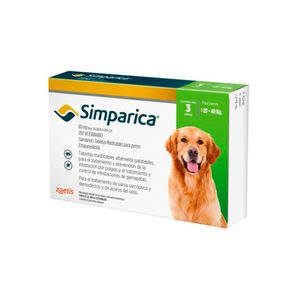 Simparica 80 mg (20 a 40 Kg) X 1 Tableta Suelta