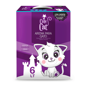 Cute Cat Arena Premium para Gato con Carbón Activado 6 Lt
