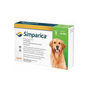 Simparica 80 mg (20 a 40 Kg) X 3 Tabletas