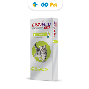 Bravecto Plus Antipulgas para Gato Pipeta 112.5 mg 1.2 Kg - 2.8 Kg - Vencimiento 30.11.2024