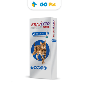 Bravecto Plus Antipulgas para Gato Pipeta 250 mg 2.8 Kg - 6.25 Kg