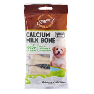 Gnawlers Calcium Milk Bone 3"x 4 und - Hueso de Calcio