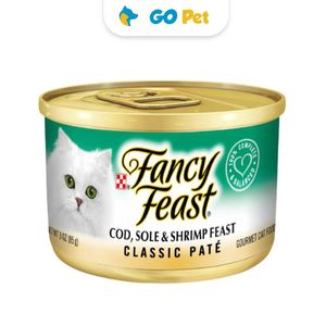 Fancy Feast Paté Clásico con Bacalao, Lenguado, Camarón y Otros 85 gr