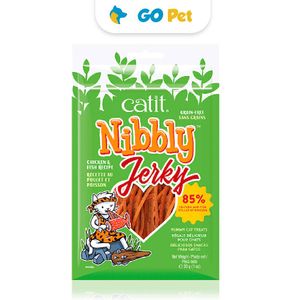 Cat It Nibbly Jerky Snacks para Gato - Pollo y Pescado 30 gr