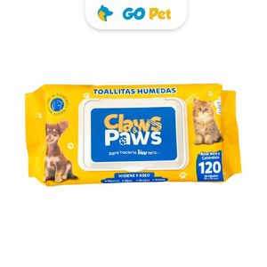 Claws & Paws Toallitas Húmedas de Aloe Vera y Caléndula x 120 und