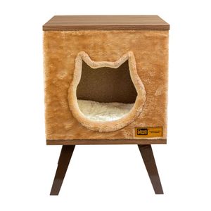 Claws & Paws Mueble Gatuno con Forro de Peluche - Tonalidad Camello