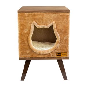 Claws & Paws Mueble Gatuno con Forro de Peluche - Tonalidad Camello