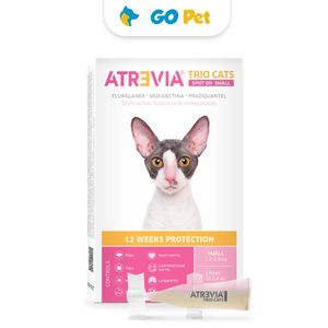 Atrevia Trio Cats Small (1,2 a 2,8 Kg) x 1 Pipeta - Antipulgas y Antiparasitario para Gatos