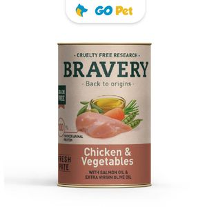 Bravery Chicken & Vegetables Adult Dog Wet Food 290 Gr - Perro Adulto- Pollo