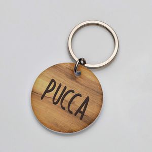La Plaquita Placa de Identificacion Personalizada Madera Clara - Coleccion Naturals