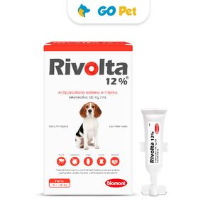 Rivolta 12% (10.1 - 20 Kg) x 1 Pipeta - Antipulgas y Antiparasitario para Perros