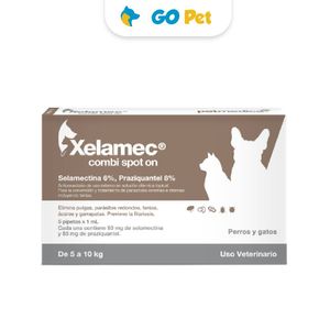Xelamec Combi Spot On 1 Ml (5 - 10 Kg) x 1 Pipeta - Antipulgas y Antiparasitario para Perros y Gatos