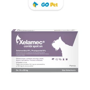 Xelamec Combi Spot On 2 Ml (10 - 20 Kg) x 1 Pipeta - Antipulgas y Antiparasitario para Perros