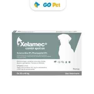 Xelamec Combi Spot On 4 Ml (20 - 40 Kg) x 1 Pipeta - Antipulgas y Antiparasitario para Perros
