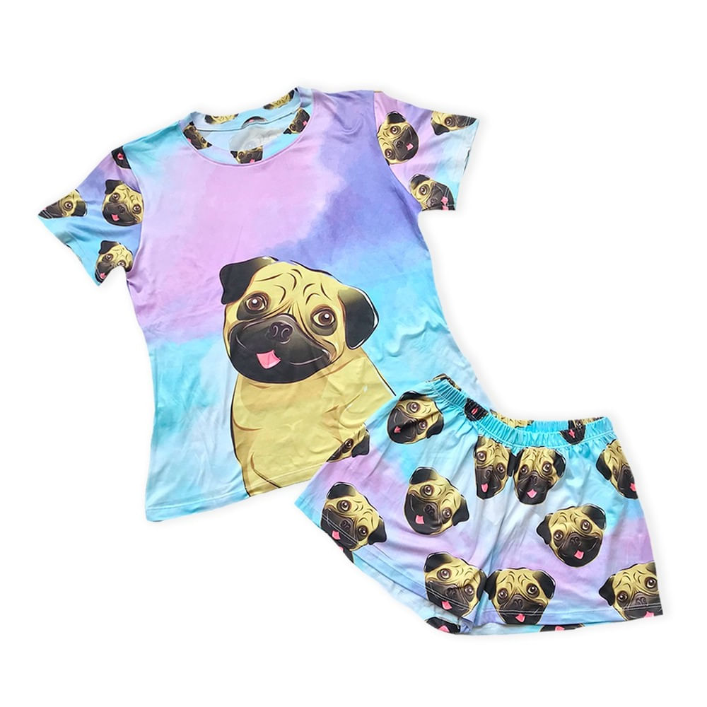 Khurmi Pijama Verano Pug Damas - Tienda GO Pet Online
