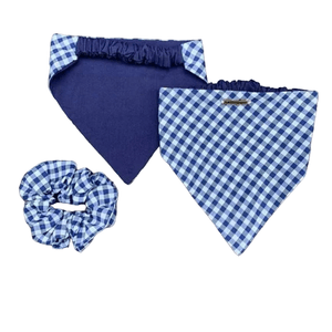 La Plaquita Bandana Personalizable Reversible Azul + Colette