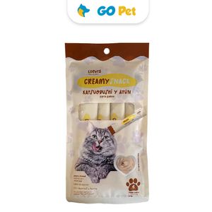 Lopets Creamy Snack Katsuobushi & Atún para Gatos 15 Gr x 4 Und