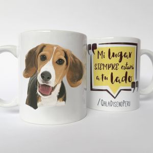 Qala Diseño Taza 11 Oz de Perro Beagle