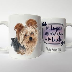 Qala Diseño Taza 11 Oz de Perro Yorkie