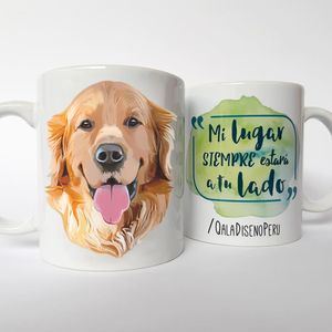 Qala Diseño Taza 11 Oz de Perro Golden