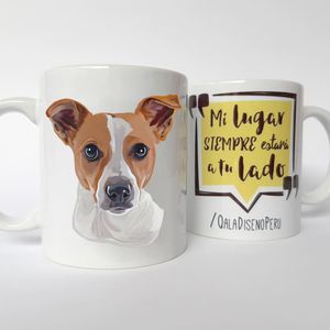 Qala Diseño Taza 11 Oz de Perro Jack Russel