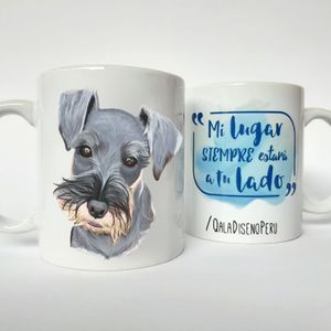 Qala Diseño Taza 11 Oz de Perro Schnauzer