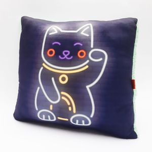 Qala Diseño Almohada Decorativa Gato de la Suerte