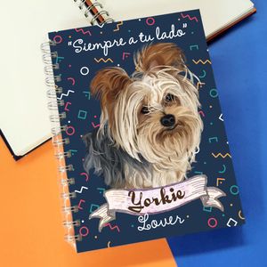 Qala Diseño Cuaderno A5 Perro Yorkie - 21.50 x 15.70 cm