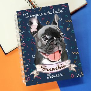 Qala Diseño Cuaderno A5 Perro Bulldog Francés - 21.50 x 15.70 cm