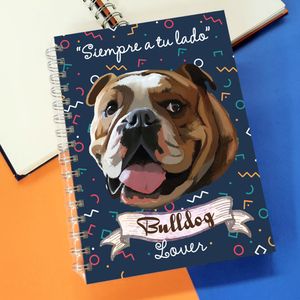 Qala Diseño Cuaderno A5 Perro Bulldog Inglés - 21.50 x 15.70 cm