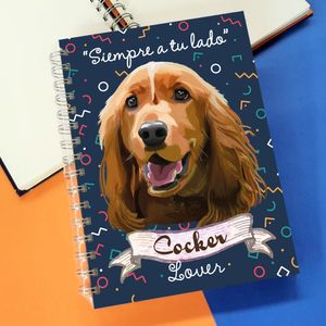 Qala Diseño Cuaderno A5 Perro Cocker - 21.50 x 15.70 cm