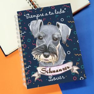 Qala Diseño Cuaderno A5 Perro Schnauzer - 21.50 x 15.70 cm