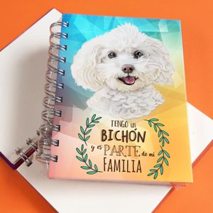 Qala Diseño Libreta A6 Perro Bichón - 15.50 x 11.50 cm