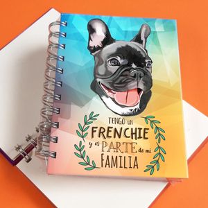 Qala Diseño Libreta A6 Perro Bulldog Francés - 15.50 x 11.50 cm