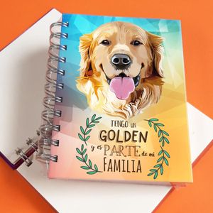 Qala Diseño Libreta A6 Perro Golden - 15.50 x 11.50 cm