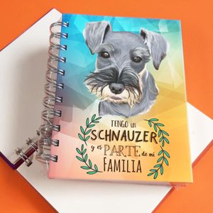 Qala Diseño Libreta A6 Perro Schnauzer - 15.50 x 11.50 cm