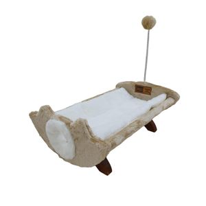 Claws & Paws Cama de Madera para Gatos Beige (48x31x19 Cms)