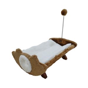 Claws & Paws Cama de Madera para Gatos Camello (48x31x19 Cms)