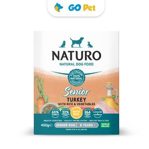 Naturo Pavo con Arroz y Vegetales para Perros Senior (8 a +) 400 Gr