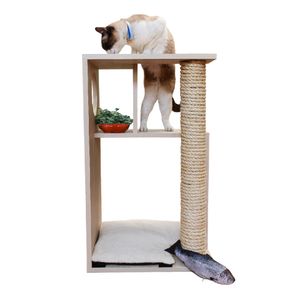 The Cat Design Box #2 Rascador de Madera Premium Gatos Beige