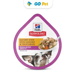 Hills SD Canine Adult 7+ Small & Mini Pollo y Vegetales(Estofado) Bandeja 99 Gr - Adulto Mayor