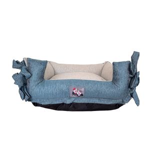 Cutito Pet Cama Premium Hipoalergénica Cotton Canvas 360 Turqueza / Nieve