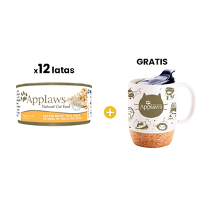 Pack: 12 Applaws Pechuga de Pollo con Queso x 70 GR + 1 Applaws Mug Cafetero