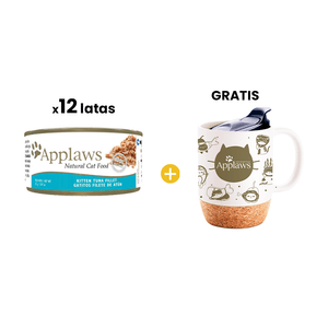 Pack: 12 Applaws Gatitos Filete de Atún Lata x 70 gr + 1 Applaws Mug Cafetero